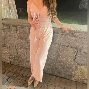 Francescas Jumpsuit Large Womens Pink V Neck Sleeveless 🌸